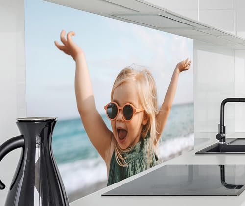 timalo Alu Spritzschutz Wand für Herd | Personalisiert mit eigenem Foto Küche Küchenrückwand | Aluminium 2mm | Alurückwand Aluverbund Wandpaneele Rückwandschutz Platte | 80x60cm
