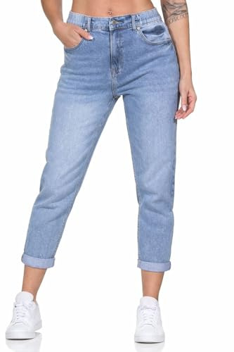 Hailys Damen High Waist Ankle Mom Jeans Mi44rell knöchellange Jeanshose
