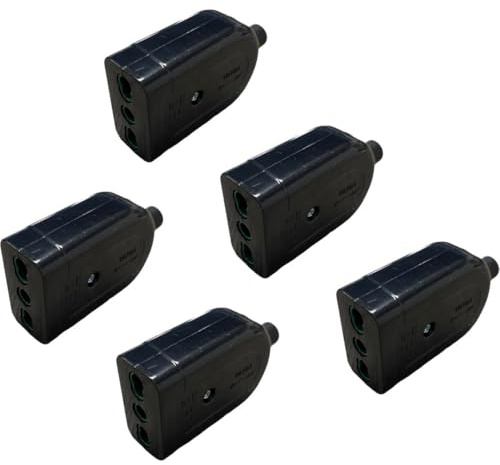 gloca Set 5 Prese Volanti Bipasso 10/16A Femmina Standard Italiano 250V Nero