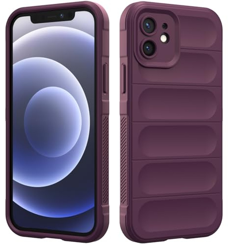 Custodia Compatibile con iPhone 12, Silicone Custodia per Tutto il Corpo, Copertura Antiurto con Fotocamera Protettivo, Cover Morbida al Tatto - Viola Scuro