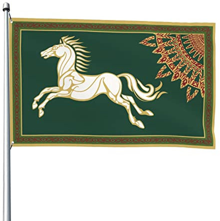 Jardín Bandera Bandera Del Reino De Rohan Banderas Para Exteriores 2 Ojales Metálicos Banderas Militar, Para Balcón, Exterior, Boda, 122x183 cm