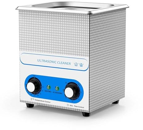 2L Ultrasonic Cleaner 40kH Ultra Cleaner with Timer Heated Ultrasound Bath Cleaning Machine for Jewellery Eyeglasses(Knob)