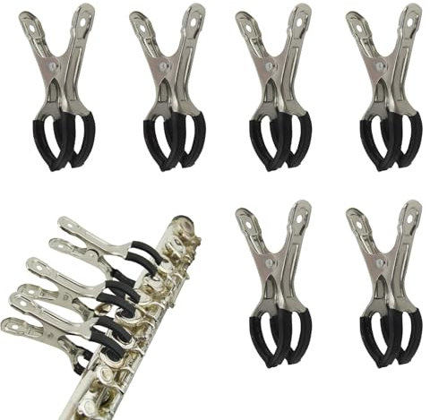 Zahoken Portacopertura Per Piscina, Acciaio Inossidabile 6 Pezzi Strumento Per Riparazione Sassofono, Accessori per Piscina Interrata Idromassaggio Vasca da Bagno Esterno Giardino Isolamento Invernale