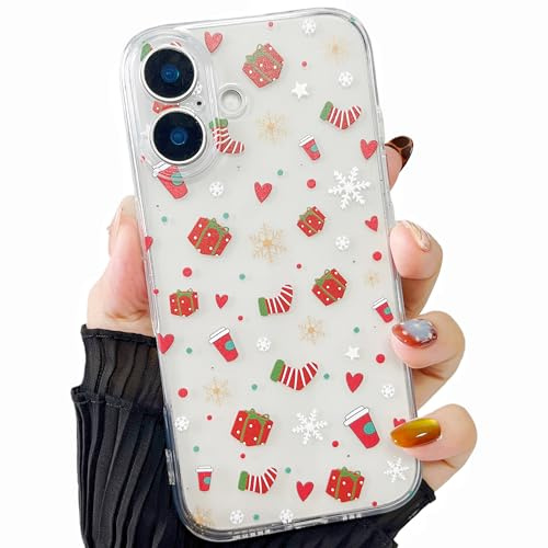 ZTOFERA Weihnachten Handyhülle für iPhone 17, Durchsichtig Weiche TPU Silikon Hülle mit Aesthetic Christmas Motiv Design für Mädchen Frauen Stoßfest Schutzhülle, Geschenkbox-Klar