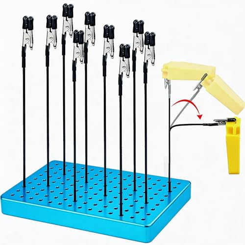 Spray Paint Holder, 10 Pcs Alligator Clip Sticks with Painting Stand Base, Modeling Tools, Airbrush Holder for Soldering Aid,Model Parts,Memo, Photo (10pcs Flexible-Green)
