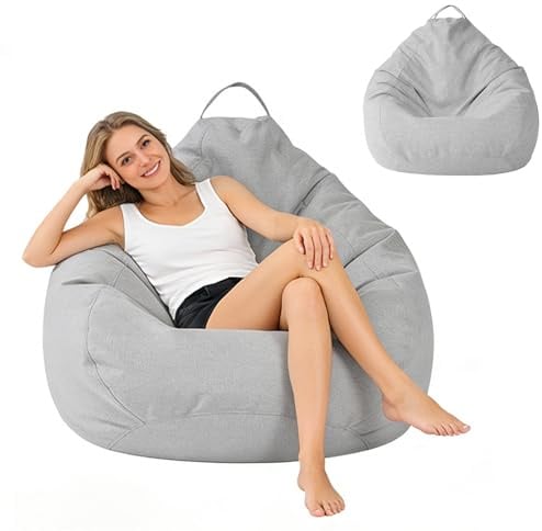 Sitzsack 100x120cm, Bean Bag Chair (nur Bezug), Sitzsack Kinder Erwachsene | Sitzsack XL, Sitzsäcke Kuscheltiere Aufbewahren, Beanbag Tropfenform für Wohnzimmer Kinderzimmer Sofa Outdoor Deko
