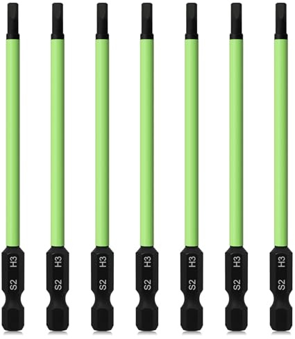CYLBAQ 7PCS 3mm Allen Key Drill Bits, 100mm Long S2 Steel Magnetic Hex Screwdriver Bits, 1/4 Hex Shank Allen Wrench Bits for Furniture Assembly & Repairs
