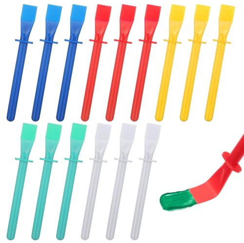 15Pcs Colored Glue Spreader Tool, Plastic Glue Sticks Applicators | Easy Clean Glues Smear Spreaders for Handmade DIY Art, Leather Craft, and Woodworking Projects