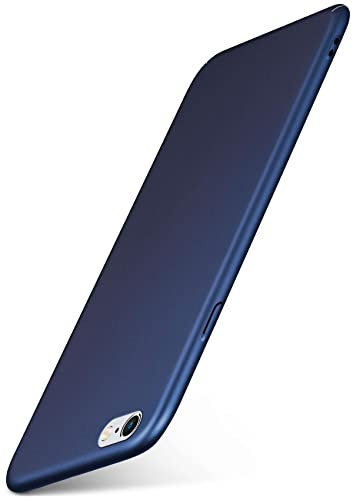 moex Alpha Case für iPhone 6s / iPhone 6 Hülle Ultra Dünn, Schutzhülle mit erhöhtem Kameraschutz, Slim Cover Hardcase Backcover, Dünnste Handyhülle Minimalistisch, Metallic Blau
