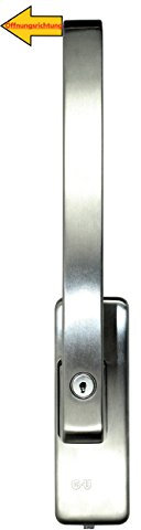 GU Schiebetür PSK Drehgriff abschließbar DIRIGENT 966/976, 34225, oder auch 30152, DIN Rechts Edelstahl mit Aussperrsicherung