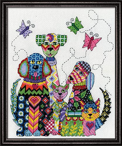 Design Works Counted Cross Stitch Kit 8X10-Patchwork Dogs