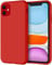 JETech Silicone Case for iPhone 11 (2019) 6.1-Inch, Silky-soft touch Full-Body Protective Case, Shockproof cover with Microfiber Lining (Red)