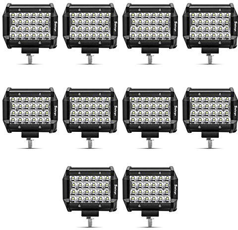 Safego Faro Trabajo LED Focos de Coche 12V 4 72W Faros LED Tractor Spotlight 7200LM IP67 Impermeable Luz Antiniebla Luz de Niebla para Offroad Moto ATV SUV Camión Barco, 10PCS