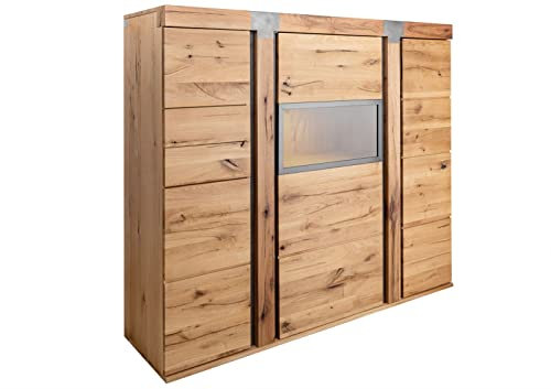 MASSIVMOEBEL24.DE Highboard Wildeiche/Zerreiche 160x45x142 Natur New Amsterdam #07