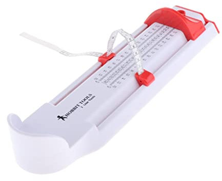 Almencla Erwachsene Fuß Messgerät Schuhe Größe Gauge Measure Lineal Tool Unisex - Rot
