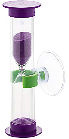 Bunte Sanduhr mit Saugnapf, Zahnputzen, Dusche, Sanduhr, 3 Minuten (lila)