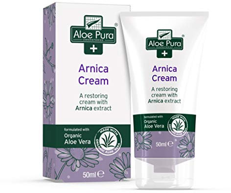 Aloe Pura, Arnica Cream with Organic Aloe Vera, Natural, Vegan, Cruelty Free, Paraben & SLS Free, Restoring, 50 ml