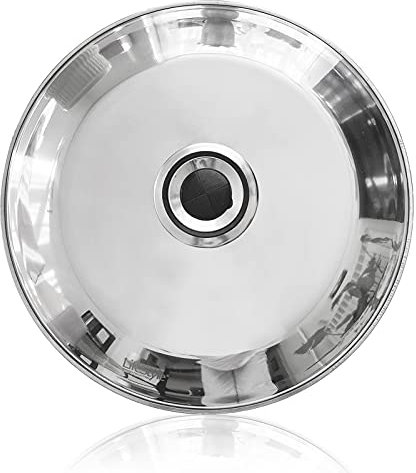 Tapa volteatortillas de acero inoxidable, tapa para sartén o para tortillas, ideal para dar la vuelta a tortillas, tapadera cocina de acero inoxidable, tapa para ollas o para tapar platos (28 CM)