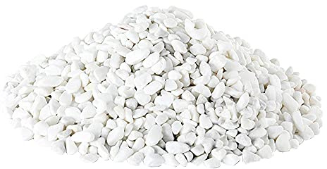Gexmile Cailloux Blancs Naturel Gravier Décoratif Pierres de Roche de Rivière pour Pot Fleurs Jardin Vase Aquarium Diamètre 3-6mm 1000g