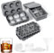 Quikobo Eiswürfelform Silikon Combo Formen - 3er Set, Kugel-Eis Bereiter, große Würfel & sechseckige Eisformen mit Deckel, Flexible Eiswürfelform für Whiskey, LFGB zertifiziert und BPA-frei