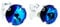 pewterhooter Women 925 Sterling Silver Crystal Stud Earrings (Bermuda Blue)