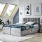 Boxspringbett Doppelbett TEO - Bett mit Bonellmatratze, mit Bettkasten für Bettwäsche und Topper. Gepolsterte Kopfstütze in 3 verschiedenen Varianten (Grau, 120x200 TEO 1)