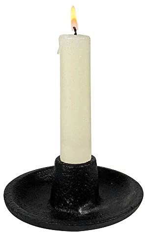 Kerzenhalter Gusseisen Schwarz Rustikal Kerzenständer Schwer Antik-Stil