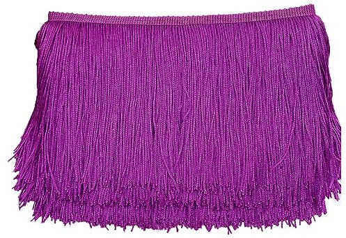 10cm x 5m Fransenborte Fransenbordüre Fransenband Dekoband Tanzfransen Schnittfranse Seide Quaste Fransen-Borten Bänder zum Nähen,DIY Basteln,Kleidung Dessous Kostüme Vorhänge Dekoration,Rose B