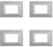 4 Pezzi Placche Compatibile Con Bticino Axolute, Placche Plastica Quadrata, Stile Piramide (3 Posti/Moduli,Silver)