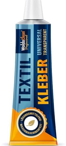 Colla per tessuti, pelle e PVC 60g di adesivo - trasparente, elastico, a basso odore, impermeabile e resistente al lavaggio e alla stiratura