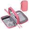 Kabeltasche, Elektronische Tasche Wasserdicht Kabelorganizer Tasche, Universal Doppelschicht Reise Elektronik Zubehör Tasche für Handy Ladekabel USB Headset Powerbank (Rosa)