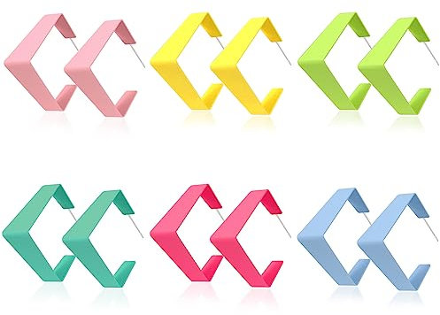 Neon Square Hoop Ohrringe in 6 Farben, Modeschmuck Ohrringe Bunt Retro Hängend übertrieben 80er 90er Jahre Accessoires, Statement Ohrringe für Damen Geschenke für Frauen