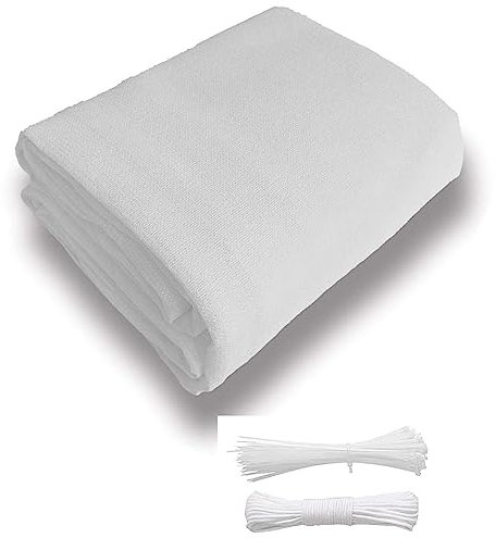 Voile d'ombrage Rectangulaire 2.8x3.6m Couvert Auvent Terrasse HDPE 220 g/m²,Respirant pour pergola, extérieur poulailler Serre, Blanc