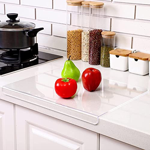 Taglieri in acrilico per bancone da cucina, tagliere trasparente antiscivolo per cucina, con bordo per protezione da piano di lavoro, casa e ristorante (35 x 45 cm)