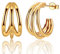 CERSLIMO Ohrringe Gold, Ohrstecker Silber 925 Stecker Damen Goldene Ohrringe Vergoldet Kreolen Chunky Klobig Schmuck Geschenke für Damen Herren Männer Frauen