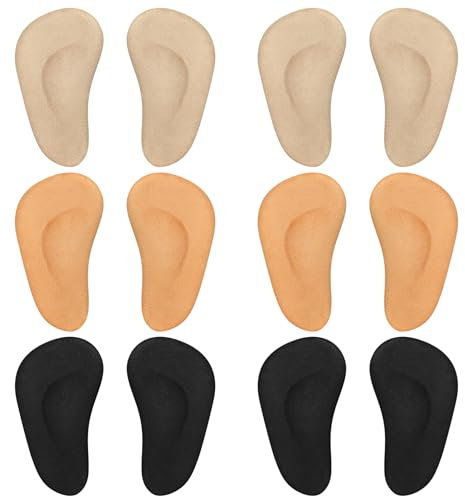 Supporti per Arco Plantare, 6 Paia di Solette Ortopediche per Piedi Piat, Solette in Gel per Scarpe, Pad Correttivi per Arco/Metatarso/Pad Correttivi dell'arco