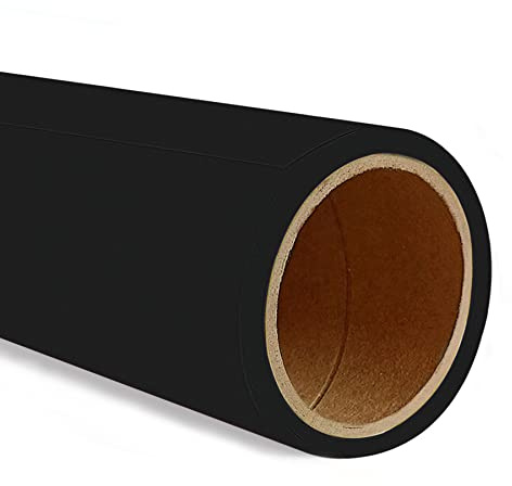 Phsureo Seamless Photo Photography Backdrop Paper, Photo Background Paper Roll (Size 107 Inches Wide x 39 Feet Long, 44 Jet Black)