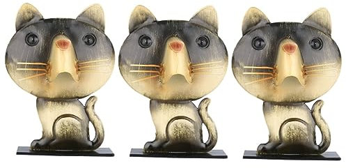 Warmhm 3 Stücke Brillenhalter Aus Eisen in Katzenform Katzenförmige Sonnenbrillenaufhänger Wohnkultur Katzenaugen-Rack Funktionales Ornament