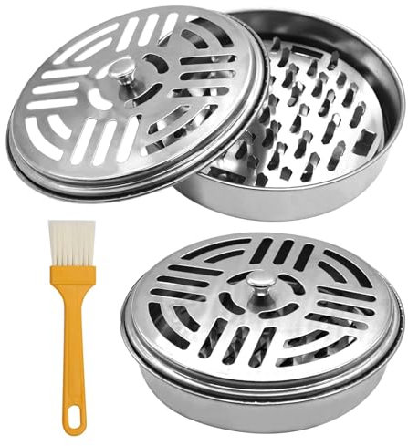 AIMEKE 2 Stück Moskito Spulenhalter, Mückenspirale Halter mit Deckel, Portable Anti Mosquito Edelstahl Halter für Moskitospulen Haus Garten Camping Angeln Reise Outdoor