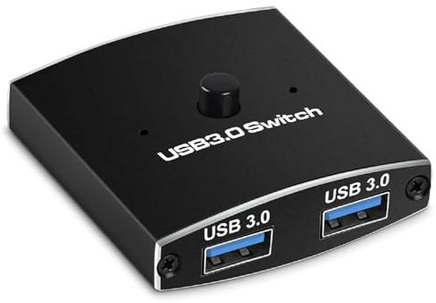 USB 3.0 Switch Selector KVM Switch 5Gbps 2 in 1 Out USB Switch USB 3.0 Two-Way Sharer for Printer Keyboard Mouse Sharing