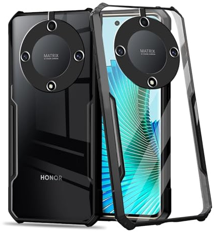MEMELOKA Cover per Honor Magic 6 Lite 5G, Bordo Silicone TPU + Trasparente Rigida PC Schiena Acrilico, Antiurto & Antigraffio Custodia Protettiva per Honor Magic 6 Lite 5G