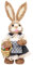 Folpus 35 cm große -Strohhasen-Puppe, stehende Figur, Kaninchen-Ornament, handgefertigt für Wohnzimmer, Stil c