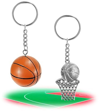 Porte clé basketball, 2 pcs porte clef basketball 3D Porte-clés ballon de basket porte-clés de basket-ball Party Bag Filler cadeau de basketball pour les fans masculins