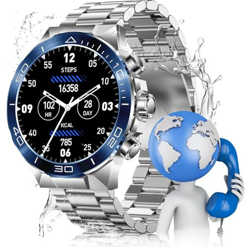 Smartwatch Uomo Militare Con 1,43 Rugged AMOLED, IP68 Con Chiamate Bluetooth, Android iOS, 100 Modalità Sportive, Cardiofrequenzimetro SpO2
