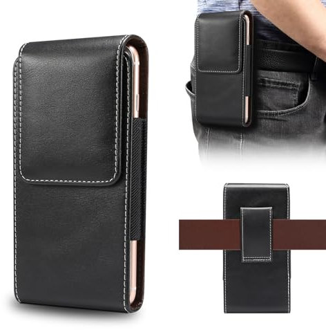 ZORSOME Étui de ceinture en cuir de qualité supérieure pour iPhone 15/14/13/12 Pro Max, pour Samsung S24/S23/S22 Ultra/Pixel 8/7/6 Pro pour homme, étui de téléphone portable, vertical