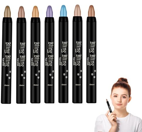 MisFun 7 Farben LidschattenStift, Eyeshadow Pencil und Stick, Wasserfester Glitzer LidschattenStift, Make Up Stift