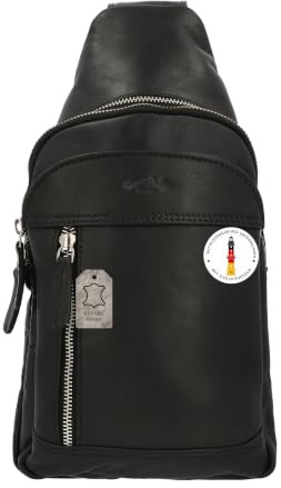 Gusti Leder Azon - Gürteltasche Bauchtasche Ledertasche Slingpack Schwarz Leder