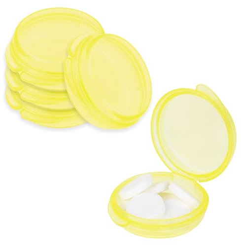 WLLHYF 5 Stück Mini-Pillendose Kleine Pillen-Organizer-Box Tragbarer Vitamin-Halter Reise-Pillendose (5 Gelb)