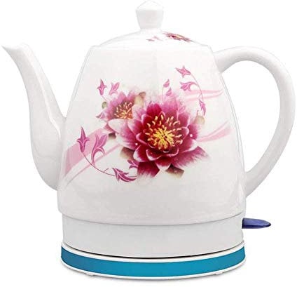 QUSYZD Electric Ceramic Cordless White Kettle TeapotRetro 1L Jug, 1350W Water Fast for Tea, Coffee, Soup, OatmealRemovable Base, Boil Dry Protection,C,D ，A