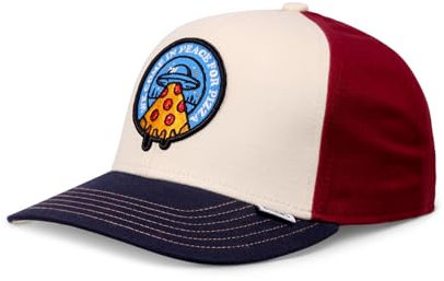 Djinns - Basic Kids Cap Food (Peace Pizza - Fossil)- Kinder Jungen Dad Cap Curved Visor Baseballcap Hat Kappe Mütze Caps Youth Size